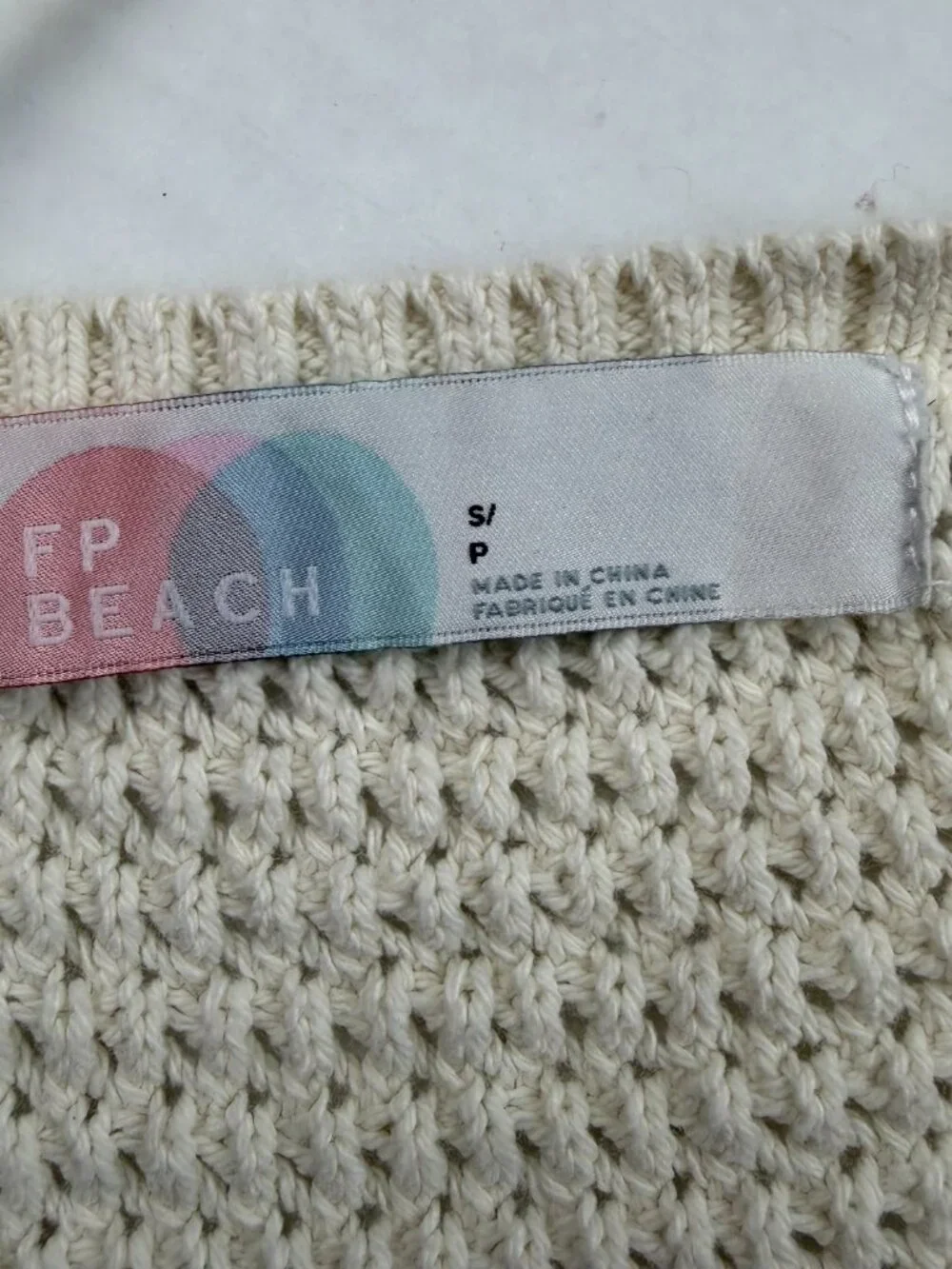 Free People Beach Off White Crochet Handkerchief Open Back Top Size Small Boho
